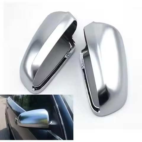 For Audi A4 B6 B7 A6 C6 Car Rearview Mirror Cover Side Wing Mirror Protect Frame Covers Trim Silver 