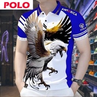 Eagle Pattern New Casual Classic Polo Shirt MEN'S POLO SHIRT, EAGLE PRINTED POLO SHIRT FOR MEN