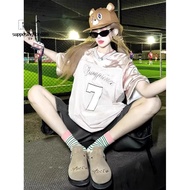 Tomorrow Wear~Korea No. 7 Number American Loose Large Version Jersey oversize Top T-Shirt Short-Slee