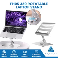 FH05 Laptop Stand Silver Metal Adjustable and Foldable Holder for 360 Rotatable Convenience