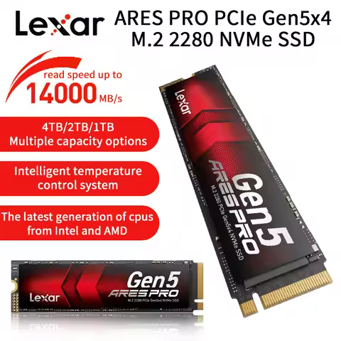 Lexar ARES PRO NVMe SSD PCle5.0x4 M.2 2280 Solid State Drive ARES ALL AROUND BENCHMARK Read Speed Up