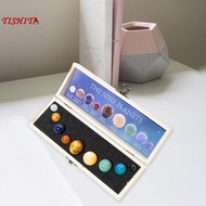 [tishita] 9 X 9 Planets Set of  Gemstones Crystals with Wooden  Gifts Decor for Desk