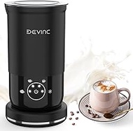 DEVINC Milk Frother, 4-in-1 Milk Frother and Steamer, Hot and Cold Foam Maker and Milk Warmer with A