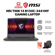 MSI THIN 15 B13UC-3441MY GAMING LAPTOP (I5-13420H, 16GB RAM, 512GB SSD, RTX 3050_4GB, 15.6" FHD 144H