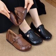 Women's Retro Leather Shoes | Soft Leather & Comfortable Flat Design | Beef Tendon Sole