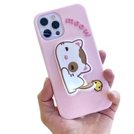 Lofter flexible silicone cat case (free tempered glass) iPhone 12 Pro Max impact resistant