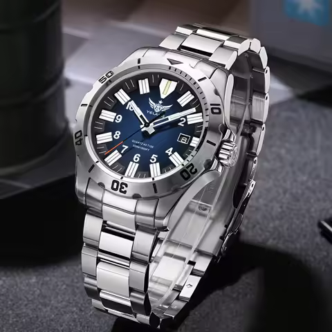 YELANG V1036S 42mm Men Quartz Watch Luminous 10 Years Lithium swiss RONDA 715-Li Movement 30ATM 300m