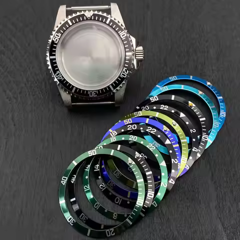 39.5mm Retro Watch Case 120-Click Bezel Sapphire Crystal Stainless Steel GMT SUB Case For Seiko NH35