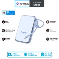Amgras PowerMeta 845 3C Certification PowerBank 20000mAh Large Capacity 22.5W Fast Charging Built-in