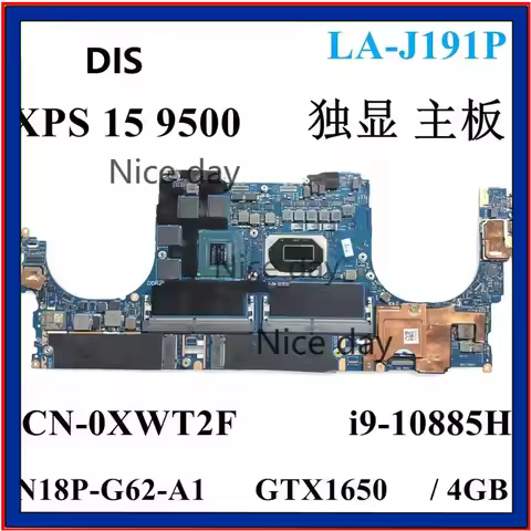 LA-J191P FOR Dell XPS 15 9500 i9-10855H GTX1650 4GB Laptop Motherboard CN-0XWT2F