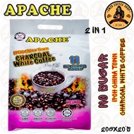 APACHE 2 IN 1 NO SUGAR ADDED CHARCOAL WHITE COFFEE INSTANT COFFEE DRINK / PACK 20'S & TRIPLE SACHET 
