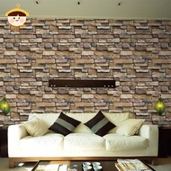 〔8C05〕 3D Wall Paper Bri Stone Effect Self-adhesive Wall Stier Wallpaper Room Decor 〔8C〕