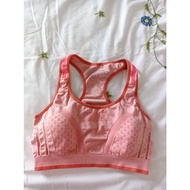 Training bra size 70/75 B/C pink orange elastic wool mesh