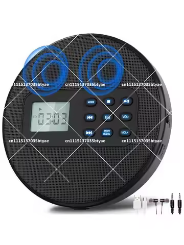 Portable CD Player with Speakers Rechargeable Walkman Discman USB MP3 WMA Playback Headphones