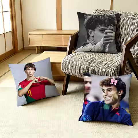 Portuguese Football Star Joao Felix Pillow Case Pattern Printed Pillowcase For Living Room Sofa Cush