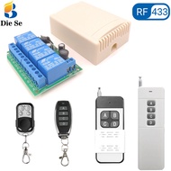 DC 6V 12V 24V 30V 4CH Remote Control Switch 433MHz 10A Receiver Module and Transmitter