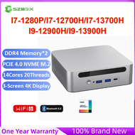SZBOX I7-1280P Intel พีซีขนาดเล็ก/I7-12700HK/I7-13700HK/I9-12900HK/I9-13900HK หน่วยความจำ DDR4 * 2 W