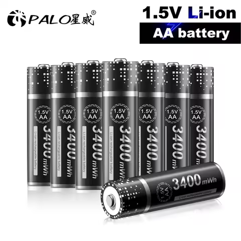 2-16pcs AA Rechargeable Battery 1.5V 3400mWh Li-ion Lithium Liion Li ion 1.5 Volt AA 2A Batteries fo