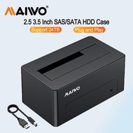 MAIWO SAS HDD Case sas SATA Hard Drive Enclosure for 2.5 3.5 Inch HDD SSD 24TB Capacity External Har