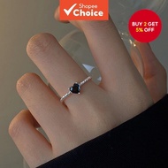 Love Ring Black Zircon Love Ring Fashion Female Ring Personalized Student Ring for Girlfriend