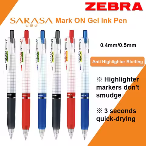 New ZEBRA 0.4/0.5mm Gel Pen JJ77 Smudge Proof 3S Quick Dry No Bleed with Highlighters Ballpoint Pens