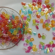 Manik Manik Mote Akrilik warna Motif ukuran 7 mm