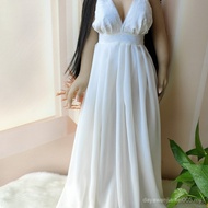 80cm Figure Silicone Doll Antique Clothes Suspender Skirt Maid Dress Figure Sexy Long Skirt White El