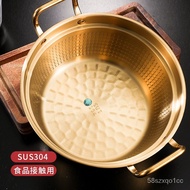 Korean Style304Stainless Steel Binaural Instant Noodle Pot Instant Noodle Soup Pot Small Hot Pot Ramen Pot Gas Induction