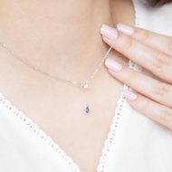 倫敦藍托帕石mix藍托帕石925純銀雙寶石Y字項鍊