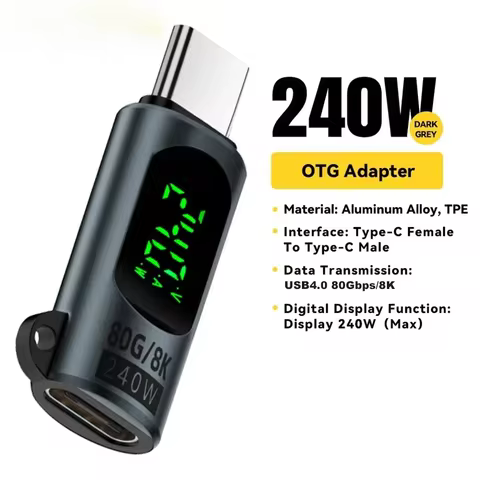 PD 240W USB C OTG Adapter USB 4.0 80Gbps Data transmission Connector Digital Display Adapter For iPh