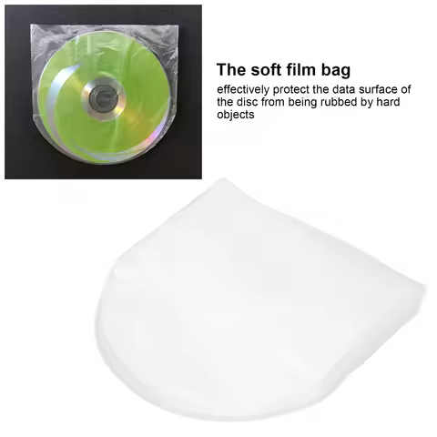 CD/DVD Inner Sleeves Transparent Plastic Sleeve for 5 Inch CD and DVD Mini Storage CD Supplies Recor