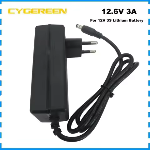 12.6V 3A Li-ion Battery Fast Charger For 12V 10.8V 11.1V 3S Lithium Solar System Charger DC Connecto