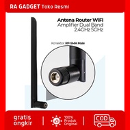 Antena Router Penguat Sinyal WiFi Amplifier Dual Band 2.4GHz 5GHz 6dbi RP / Antena Router Booster Si