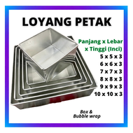 Loyang petak 8x8 loyang kek empat segi loyang 6 inci loyang 8 inci loyang 6,7,8,9, 10 inci loyang 8x