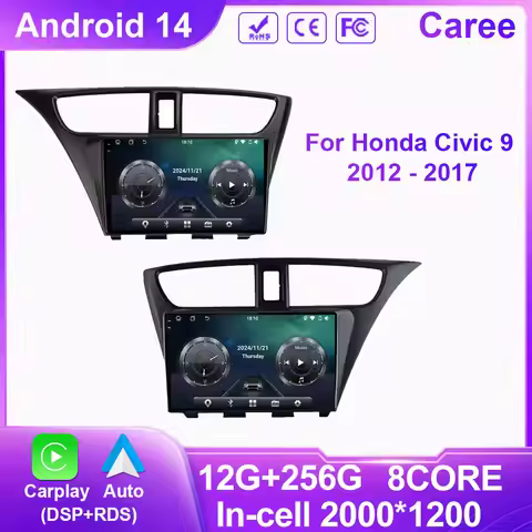 Android Auto For Honda Civic 9 FK FB 2012 - 2017 Car Radio Stereo Multimedia GPS Player 5G WIFI TB H