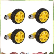 4PCS DC Electric Motor + Plastic TT Motor Tire Wheel Dual Shaft Gear Motor TT   for  Smart Car