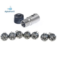 1Set C25 ER20 14mm +7Pcs 3 -12mm Collet Chuck Motor Shaft Extension Rod Spindle Collet Lathe Tools H