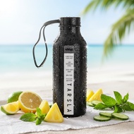 Hauraffer Stainless Steel Drinking Bottle TS-108X Black Solid Tumbler Vacuum Flask 450ML