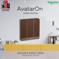 Special Switch 3 Gang 1 Way Avatar On Wood Wood Wood Schneider E8333L1Led_Wd_G3