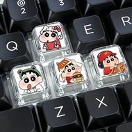 Crayon Shin-Chan Transparent Transparent Keyboard Cap Computer Keycap Button Cross Axis Customized M