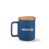 Allianz Solid Ceramic Mug with Wooden Cover