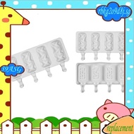 39A- Ice Cream Mould, 4 Cell Silicone Popsicle Mold Homemade Popsicle Maker for DIY Ice Cream, DIY Ice Cream Making Tool