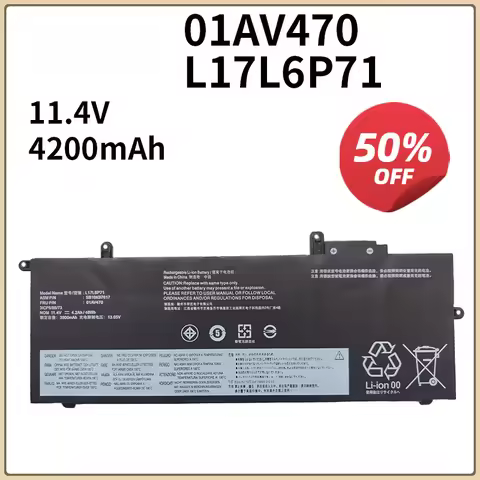11.4V 4400mAh L17L6P71 L17M6P71 L17C6P71 Battery For Lenovo ThinkPad X280 Series 01AV470 01AV471 01A