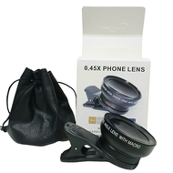 TK Lensa Kamera Eksternal 2In1 Lensa Super Wide Angle Lens+Macro Smartphone 12.5x Dengan Klip Untuk