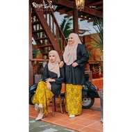 Baju Kurung Kebarung Mustard Ironless Saiz S - 5XL Batik Loose ( Plus Size ) Ready Stock Raya Sale Baju Raya 2024 Viral