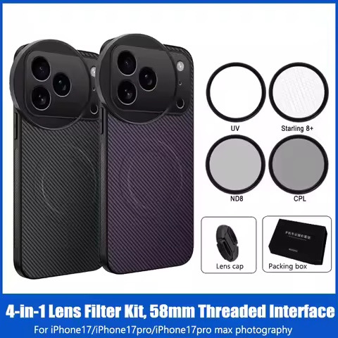 4 in 1 58mm Filter Set for iPhone 17 Pro/Pro Max With Universal CPL UV ND8 Starling Filter Magnetic 