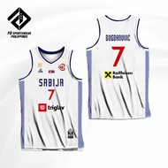 SERBIA BASKETBALL FIBA WC 2023 BOGDANOVIC JOKIC MILUTONIV JOVIC LIGHT FULL SUBLIMATED JERSEY