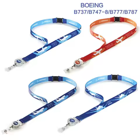 BOEING 787 737 747 777 Lanyard for Pilot License ID Holder Metal Buckle for Flight Crew Airman Uniqu