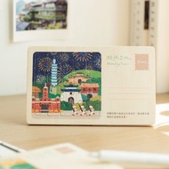 【拼風景明信片-綻放台北】台灣紀念品 / 木製卡片 / 25片拼圖
