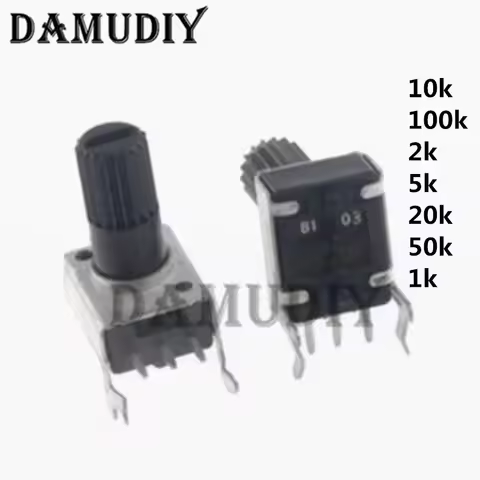 10pcs/lot RV09 Horizontal12.5mm Shaft 5k 10k 50k 100k 0932 Adjustable Resistor 9 Type 3pin Seal Pote